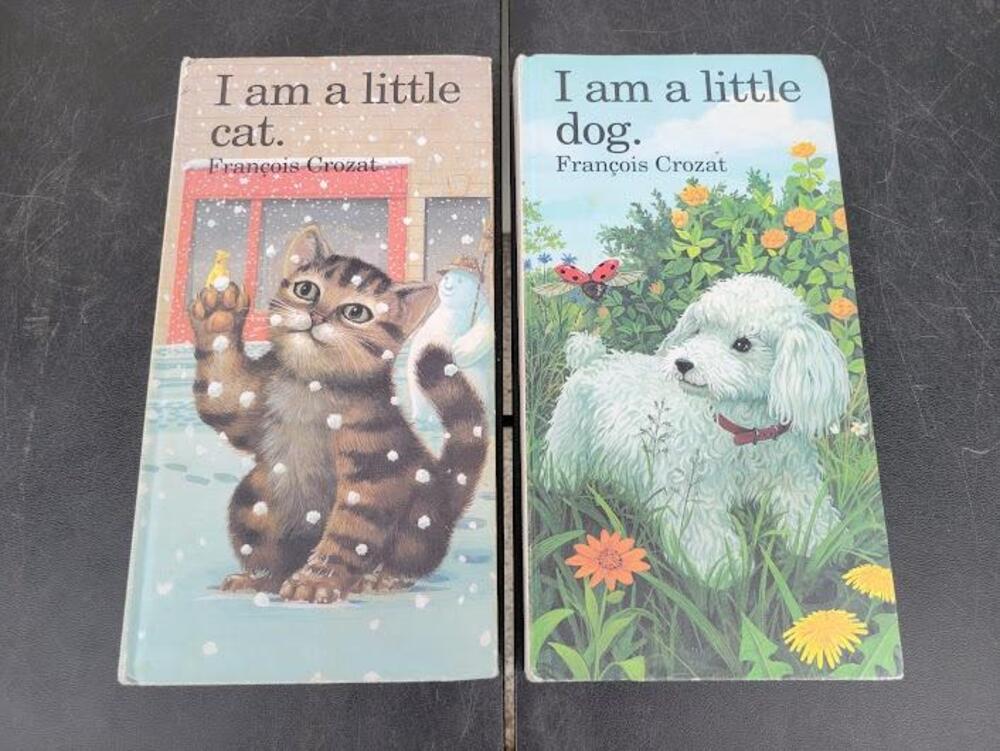 Vintage I Am A Little Cat & Dog François Crozat Lot (2) Board Books Illustrated